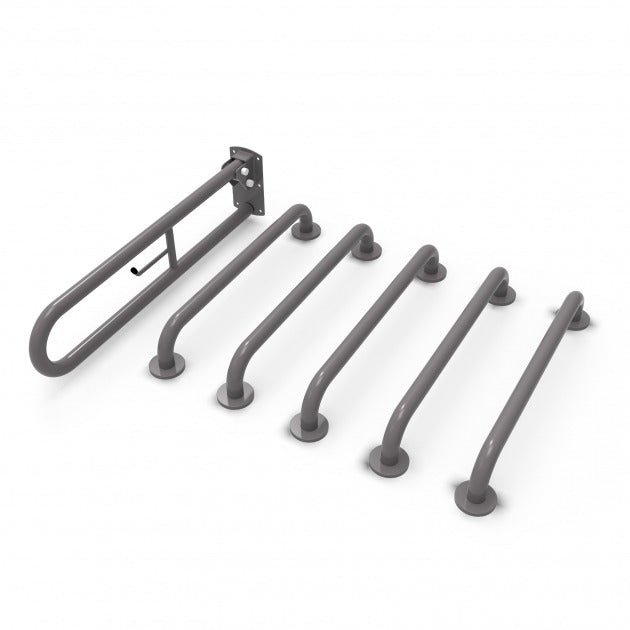 Nymas NymaCARE Concealed Fixings Grab Rails for Doc M Toilet Pack - Grey - 230003/GY - TAP 'N' SHOWER