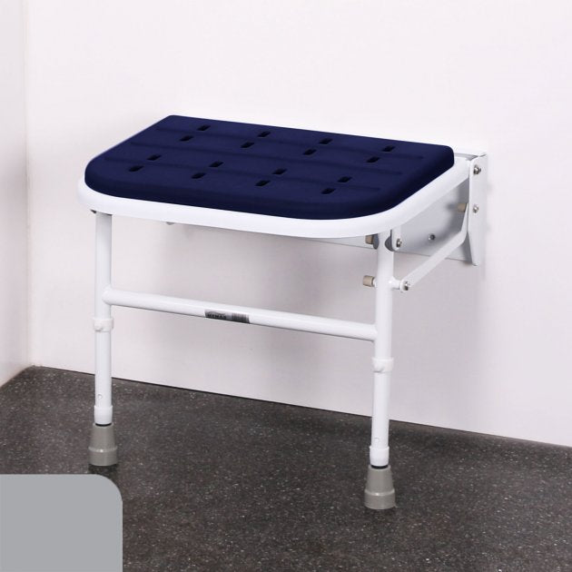 Nymas NymaCARE Premium Padded Wall Mounted Shower Seat with Legs - Grey - SB - 080/GY - TAP 'N' SHOWER