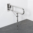 Nymas NymaPRO Lift and Lock Hinged Grab Rail with Leg 650mm Length - Polished - 211965/SP