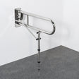 Nymas NymaPRO Lift and Lock Hinged Grab Rail with Leg 800mm Length - Polished - 211980/SP