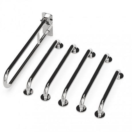 Nymas NymaPRO Concealed Fixing Grab Rails for Doc M Toilet Pack - Polished - 230005/SP