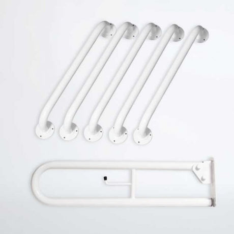 Nymas NymaPRO Exposed Fixing Grab Rails for Doc M Toilet Pack - White - BCCDMT-0/WH