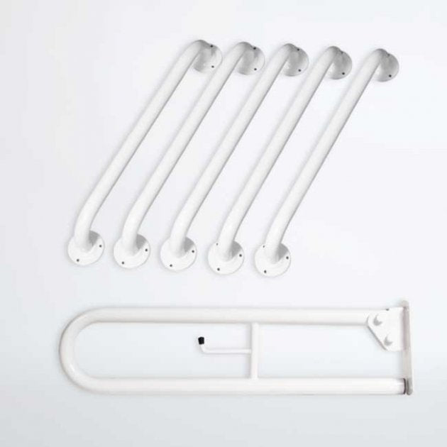Nymas NymaPRO Exposed Fixing Grab Rails for Doc M Toilet Pack - White - BCCDMT-0/WH