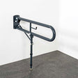 Nymas NymaPRO Trombone Hinged Support Steel Grab Rail with Leg 800mm Length - Dark Grey - DDGR-BP/DG