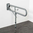 Nymas NymaPRO Trombone Hinged Support Steel Grab Rail with Leg 800mm Length - Grey - DDGR-BP/GY
