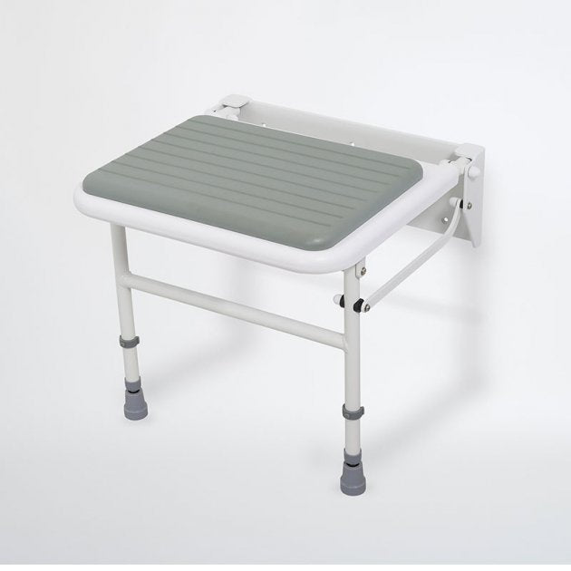 Nymas NymaPRO Wall Mounted Padded Shower Seat with Legs - Grey - 130204/GY - TAP 'N' SHOWER