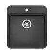 Reginox Ohio 1 Bowl Integrated Sink With Tap Wing - Jet Black - OHIO 40X40 TW JB - TAP 'N' SHOWER