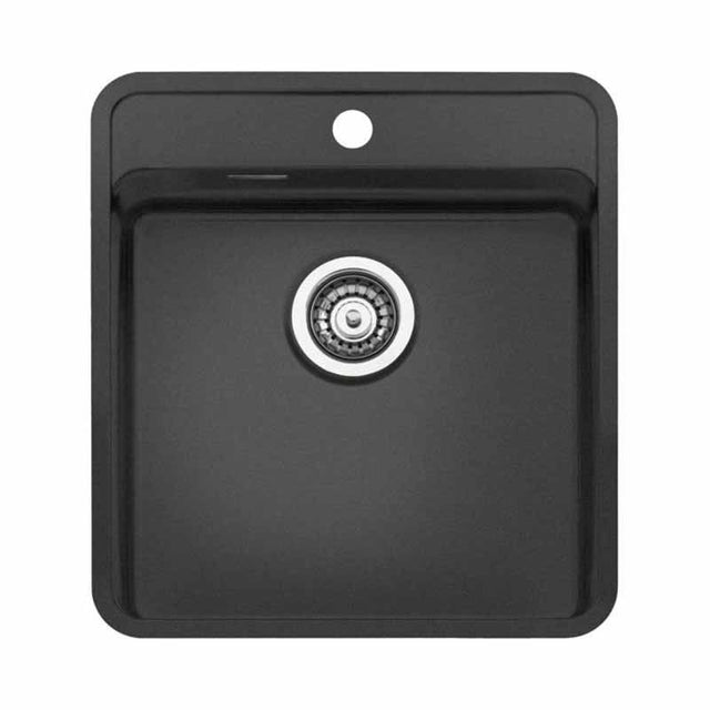 Reginox Ohio 1 Bowl Integrated Sink With Tap Wing - Jet Black - OHIO 40X40 TW JB - TAP 'N' SHOWER