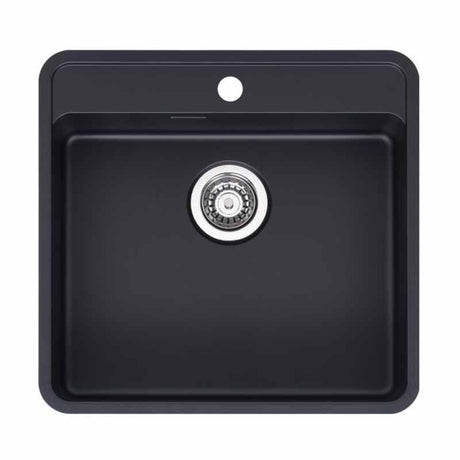 Reginox Ohio 1 Bowl Integrated Sink - Jet Black - OHIO 50X40 JB - TAP 'N' SHOWER