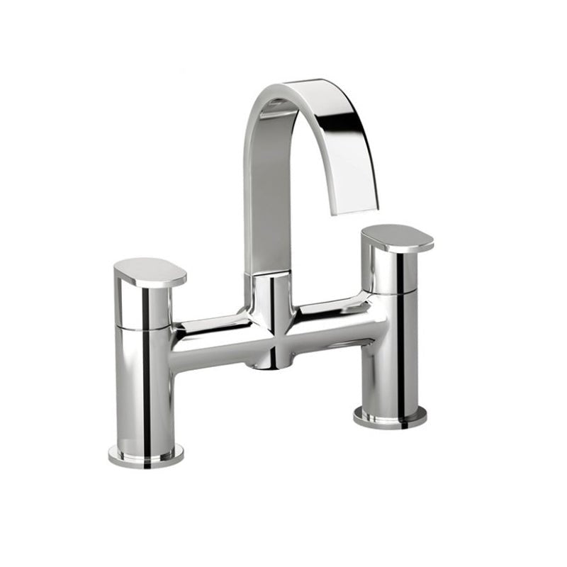 Oakham Osmore Bath Filler Tap With Curved Swan Neck Spout - Chrome - TAP 'N' SHOWER