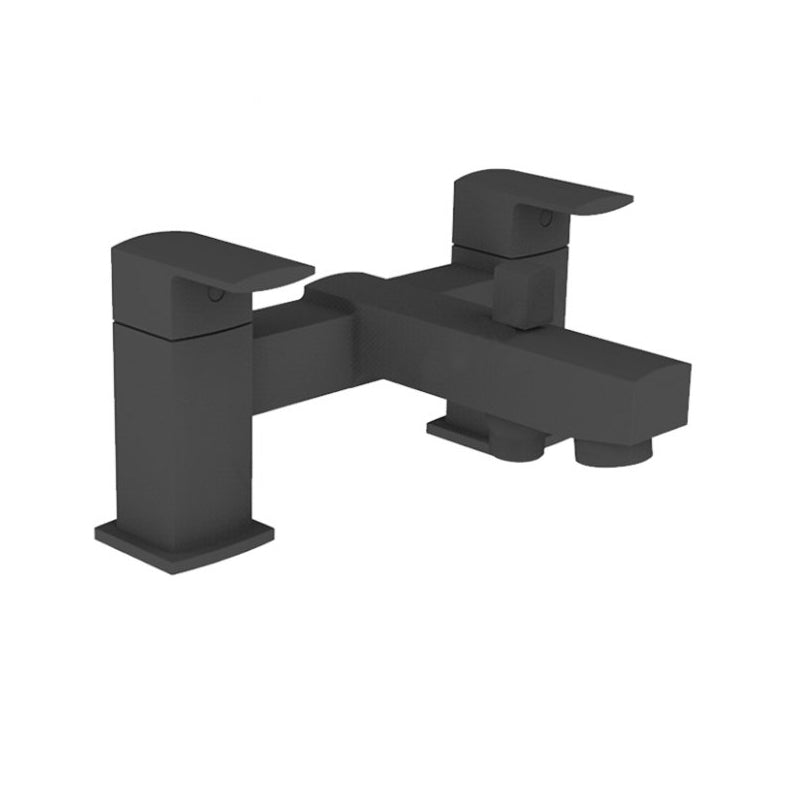 Oakham Paron Matt Black Bath Shower Mixer Tap Including Shower Kit - TAP 'N' SHOWER