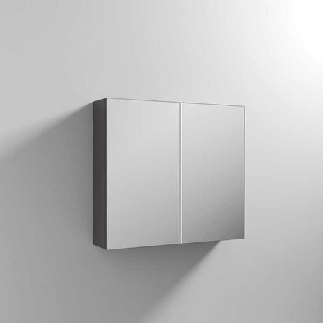 Nuie (50/50) Athena Mirrored Cabinet 800mm Wide - Gloss Grey - OFF919