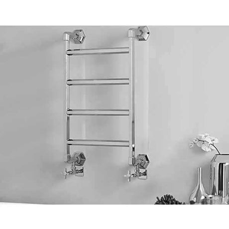 Vogue Art Moderne 4 Heated Towel Rail 985mm High x 700mm Wide, Dual Fuel - OG010C BR098070CP-HE