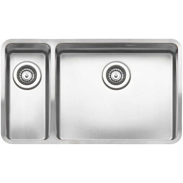 Reginox Ohio Elite Main Bowl Right Integrated Kitchen Sink 18 x 40 + 50 x 40 - OHIO 18X40+50X40 L - TAP 'N' SHOWER