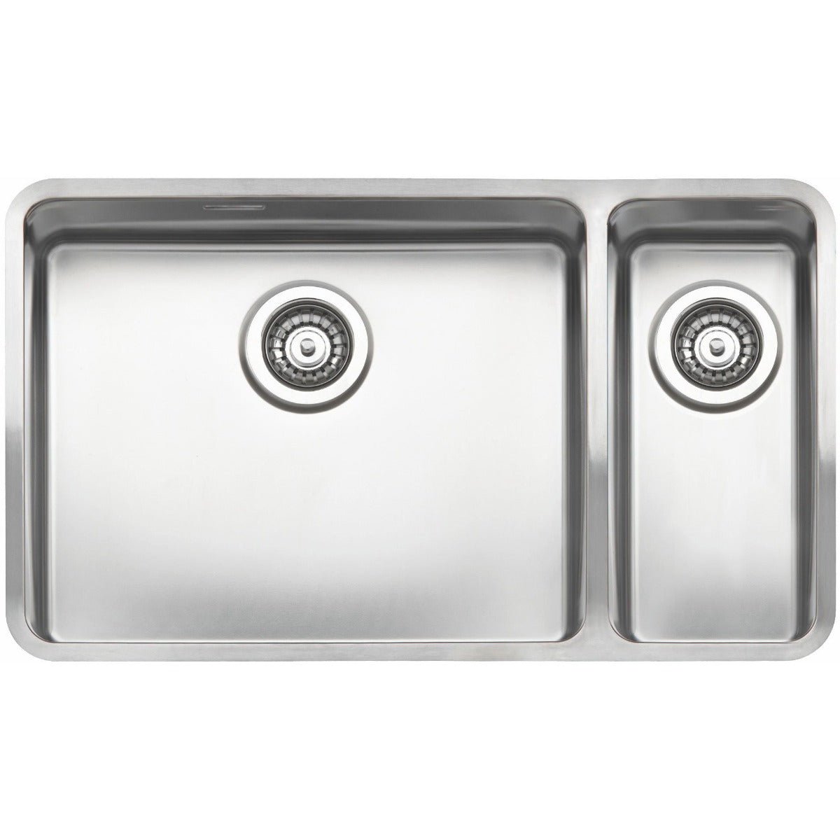 Reginox Ohio Elite Sink Main Bowl Left Integrated Kitchen 50 x 40 + 18 x 40 - Stainless Steel - OHIO 50X40+18X40 L - TAP 'N' SHOWER