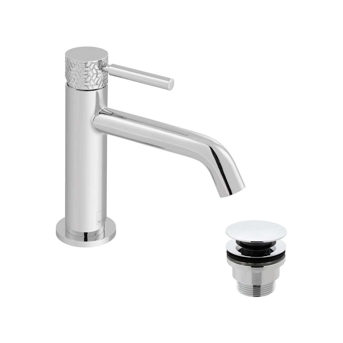 Vado Omika Slimline polished chrome deck mounted mono basin mixer tap with waste and lever control