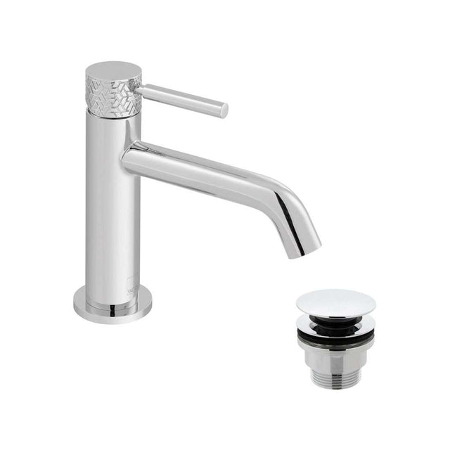 Vado Omika Slimline polished chrome deck mounted mono basin mixer tap with waste and lever control