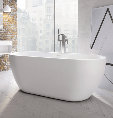Scudo Onyx Acrylic Bath 1555mm - White - BATH - DE1555 - TAP 'N' SHOWER