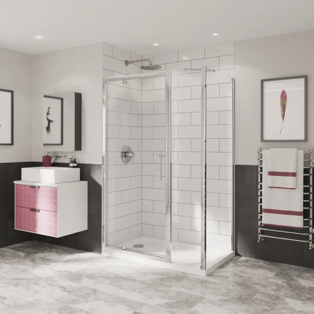 Coram Optima 6 Inline Panel Pack Clear Glass 600mm - Chrome - O6ILB60CUC - TAP 'N' SHOWER