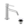 Vado Origins Single Taphole slimline chrome basin mixer tap with universal waste and knurled accents