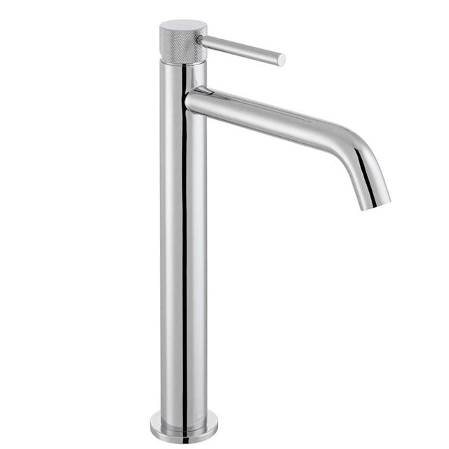Vado Origins slimline chrome mono basin mixer tap with knurled accents