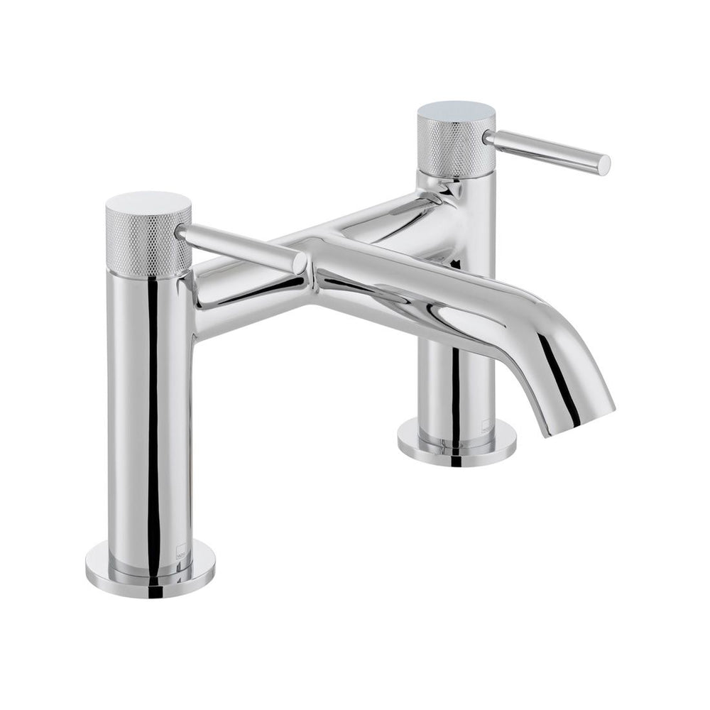 Vado Knurled Accents Bath Filler Tap - Polished Chrome - ORI - 237 - CPK - TAP 'N' SHOWER