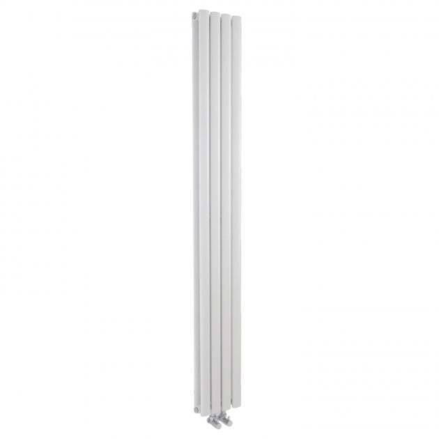 Hudson Reed Revive Modern Space-Saving Double Designer Vertical Radiator 1800mm High  x 237mm Wide - White - HRE007