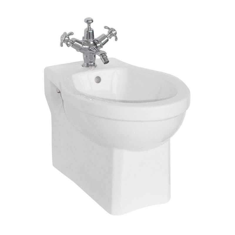 Burlington White Wall Hung 1 Tap Hole Bidet - P11 - TAP 'N' SHOWER