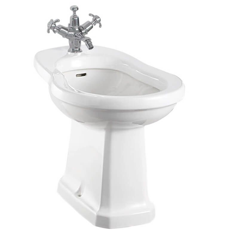 Burlington White Floorstanding 1 Tap Hole Bidet - P4 - TAP 'N' SHOWER
