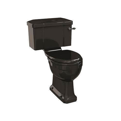Burlington Close Coupled WC Pan 450 x 355mm Jet Black (Cistern & Toilet Seat NOT Included) - P5JET - TAP 'N' SHOWER