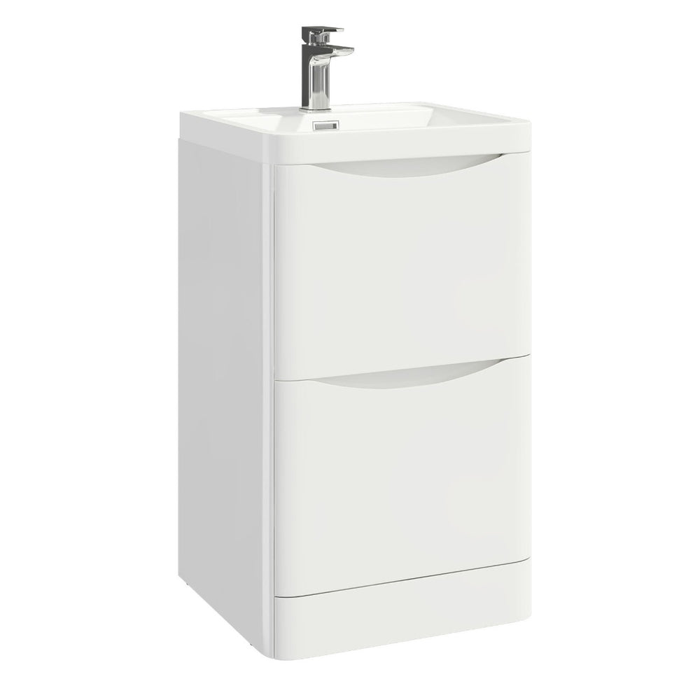 Scudo Bella 500mm Floorstanding Vanity Unit ONLY - White - PAINT - BELLA - 500FLOORCAB - GWTE - TAP 'N' SHOWER