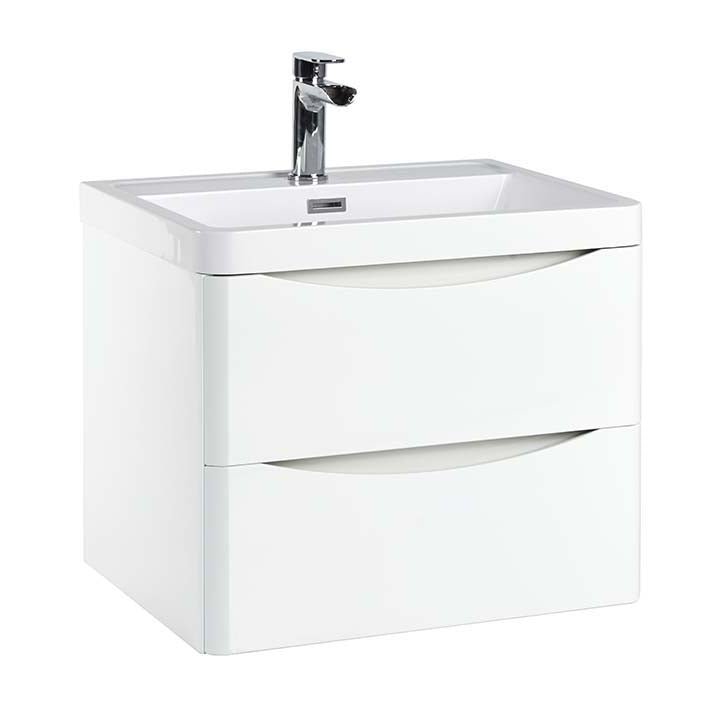 Scudo Bella 600mm Wall Mounted Vanity Unit Only - White - PAINT - BELLA - 600WALLCAB - GWTE - TAP 'N' SHOWER