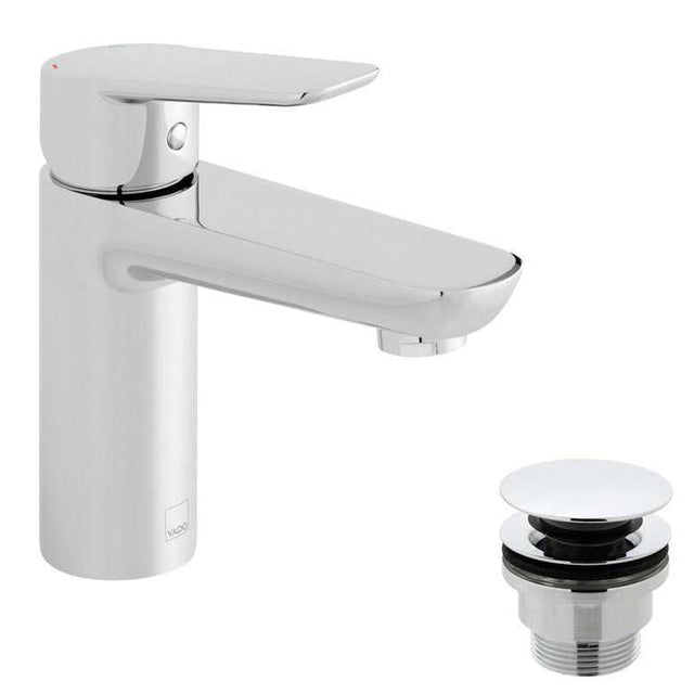 Vado Photon chrome single taphole mono basin mixer tap with universal waste
