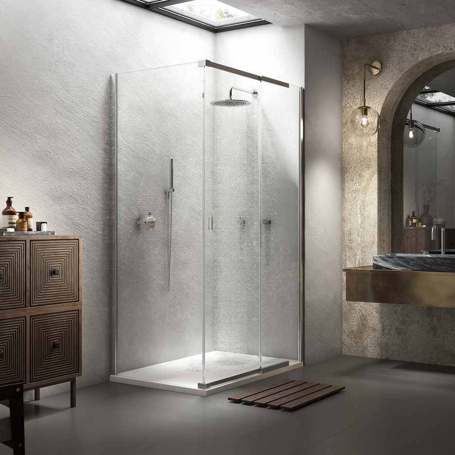 Kudos Pinnacle8 Sliding Corner Shower Door 1000mm - Chrome - P8SC100 - TAP 'N' SHOWER