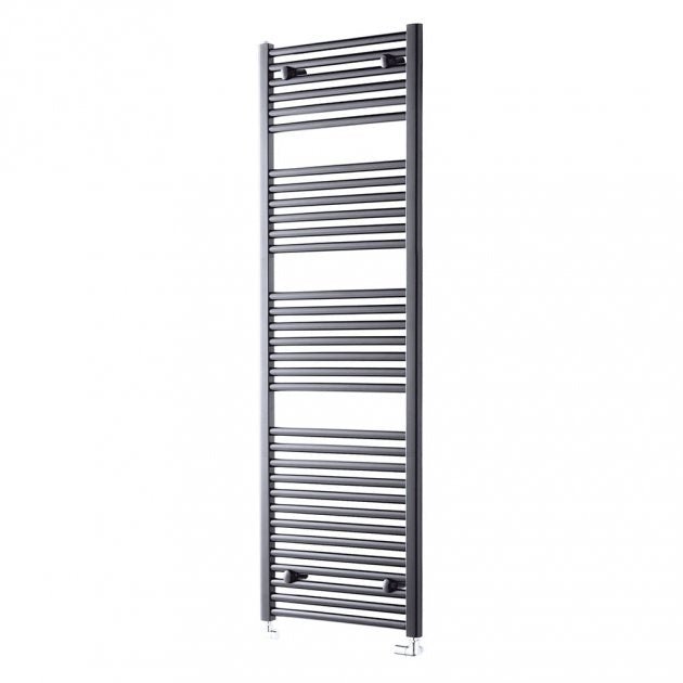 Towelrads Pisa Straight Heated Towel Rail 1600mm High x 600mm Wide - Anthracite - 150009 - TAP 'N' SHOWER