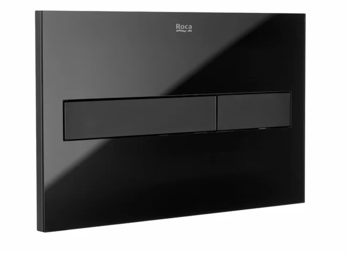 Roca PL7 Flush Plate Black with Glass Finish - 890088308