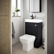 Nuie Athena Toilet and Basin 500mm Wide Combination Unit - Hacienda Black - PRC645CB