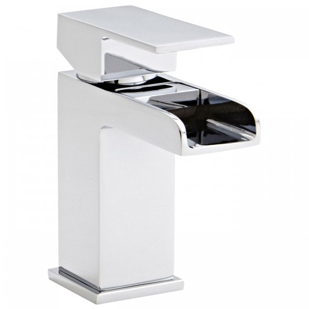 Kartell Phase Waterfall Mini Mono Basin Mixer Tap & Click Waste - Polished Chrome - TAP034PH - TAP 'N' SHOWER