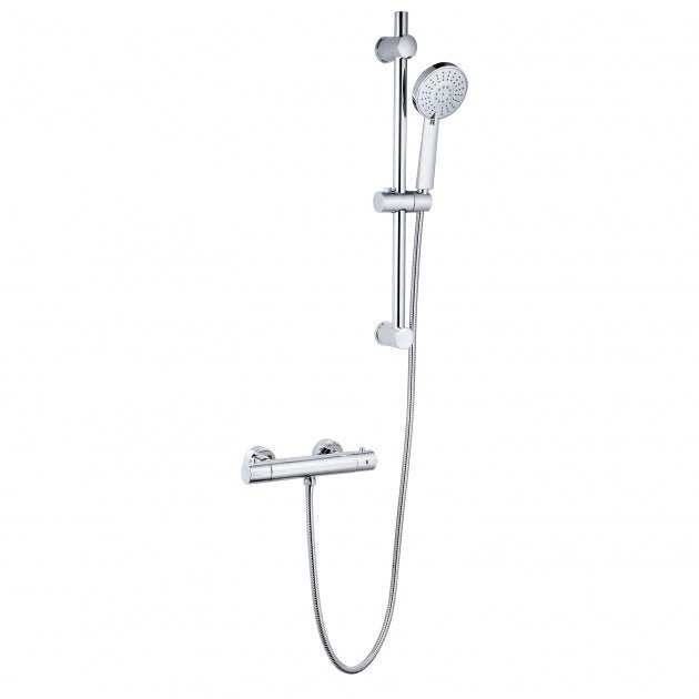 Kartell Plan Thermostatic chrome bar shower with sliding handset