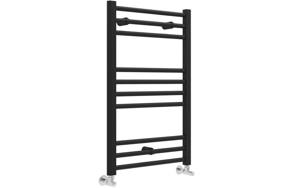 Prystine Colombus Straight 30mm Ladder Radiator 500 x 800mm - Matt Black - PRIS104979 - TAP 'N' SHOWER