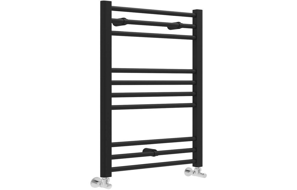 Prystine Colombus Straight 30mm Ladder Radiator 600 x 800mm - Matt Black - PRIS104981 - TAP 'N' SHOWER