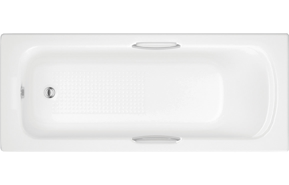 Prystine Presley Gripped 0TH Bath With Legs 1600 x 700 x 550mm - White - PRIS105615 - TAP 'N' SHOWER