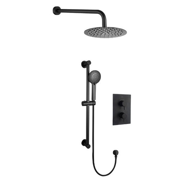 Bristan Prism Recessed Concealed Dual Control Shower Pack - Black - PRISM BLK SHWR PK - TAP 'N' SHOWER