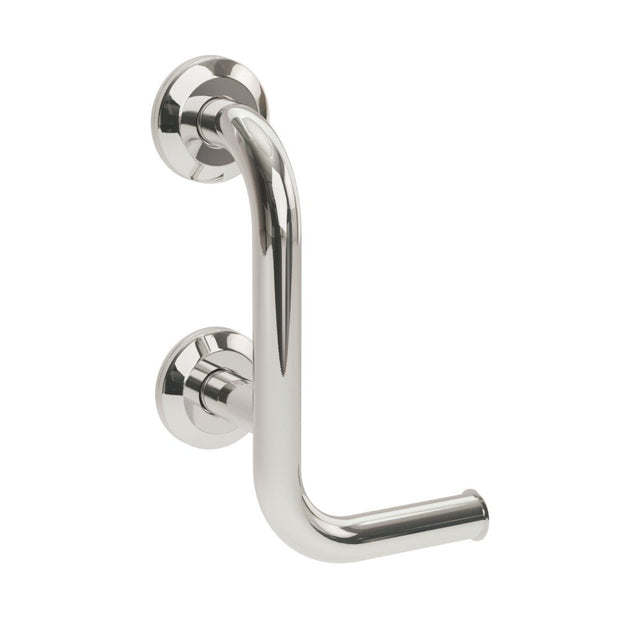 Bathex Professional Grab Rail with Right Hand Toilet Roll Holder 300mm - Mirror Polished - 31550C - TAP 'N' SHOWER