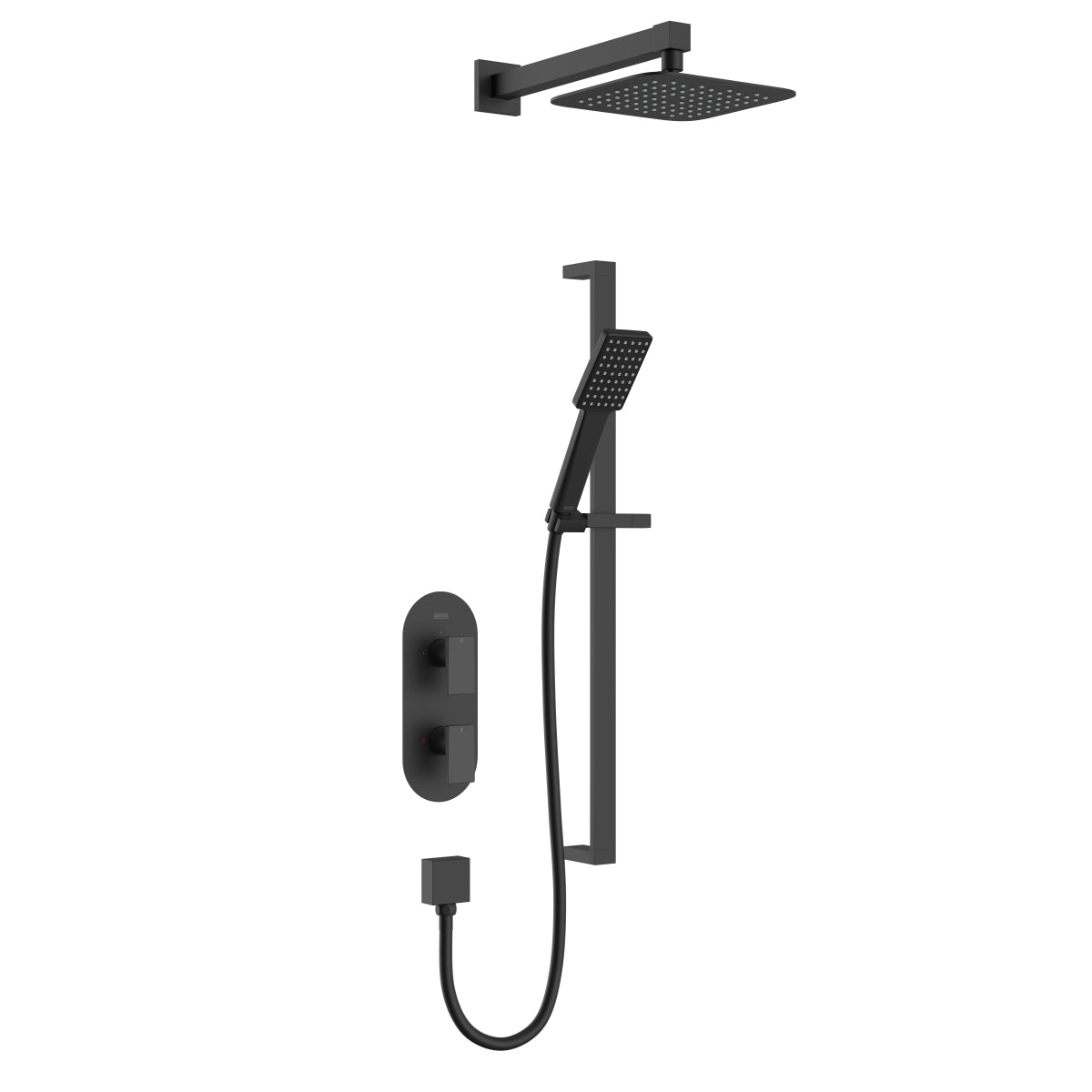 Bristan Tangram Concealed Dual Control Shower Pack - Black - TANGRAM BLK SHWR PK - TAP 'N' SHOWER