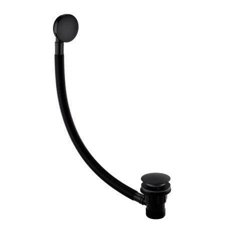 Bristan Wastes Round Clicker Bath Waste with Overflow - Black - W BATH03 BLK - TAP 'N' SHOWER