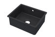 Launde Abbey Inset Single Bowl with Overflow 548mm x 442mm x 197mm - Matt Black - TAP 'N' SHOWER