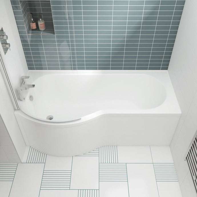 Nuie Shower Baths White Contemporary 1700 Bath, Screen and Front Panel Left Hand - SBATH22