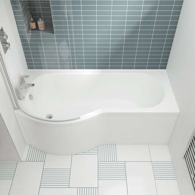 Nuie Shower Baths White Contemporary 1700 Bath, Screen and Front Panel Left Hand - SBATH22