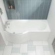 Nuie Shower Baths White Contemporary 1500 Bath, Screen and Front Panel Left Hand - SBATH24